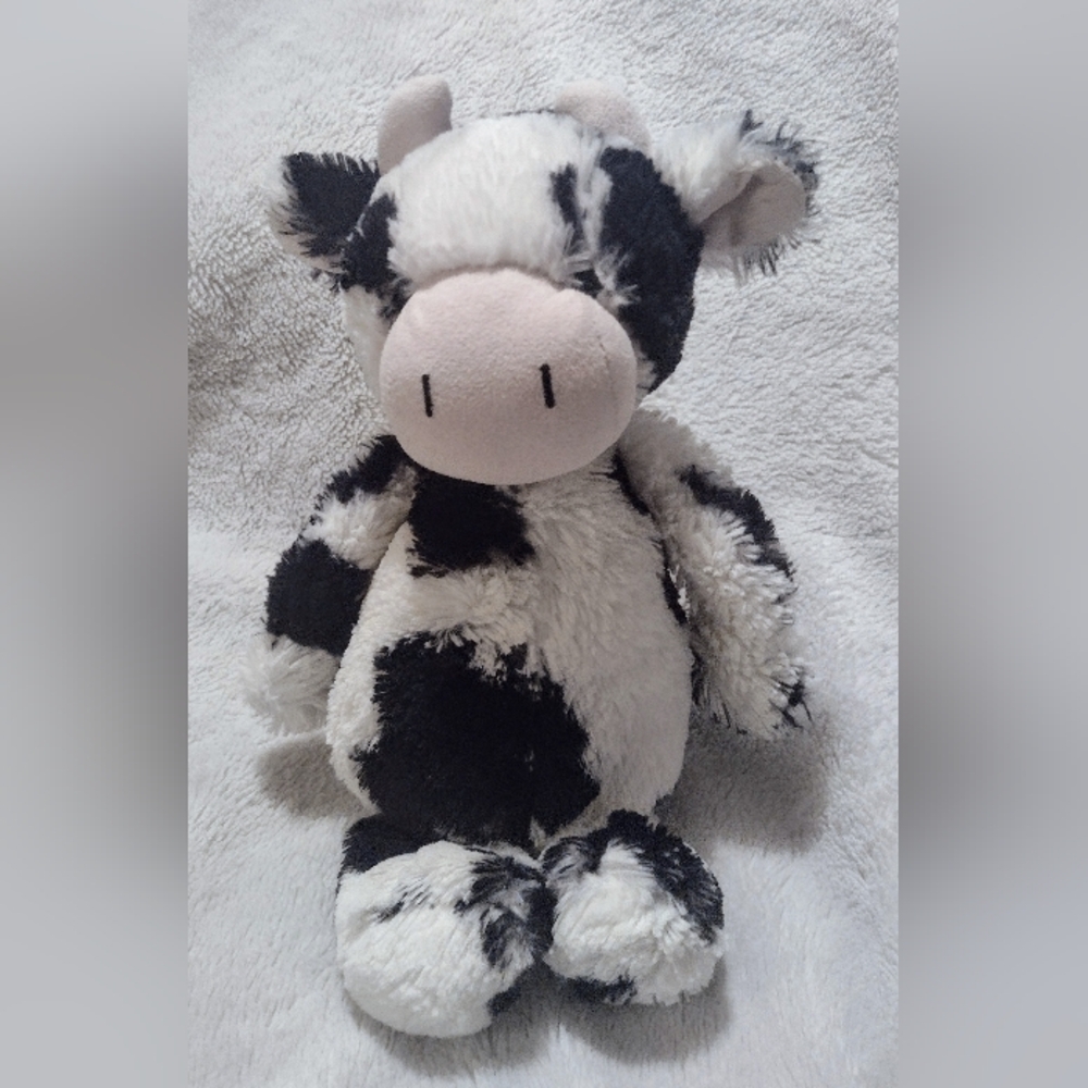 JELLYCAT Original Bashful Calf Cow Plush Spots Black & White Medium 12"